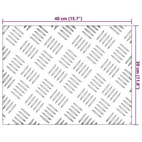 Dischi Quadrati 2 pcs Argento 40 x 30 cm Alluminio - Foto 6