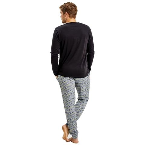 Pigiama Invernale Da Uomo A Maniche Lunghe Girocollo Mu1 - Foto 2