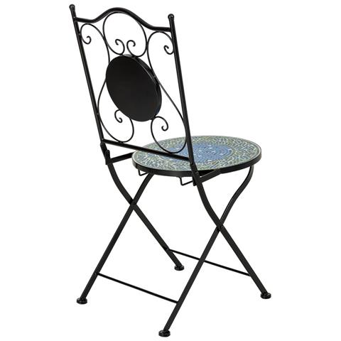 Set Tavolo E 2 Sedie In Metallo Multicolore, 60x60x75h Cm, 38x46x90h Cm - Foto 8