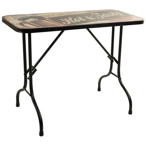 Tavolo Rettangolare In Metallo Nero 100x47x75h - Foto 1