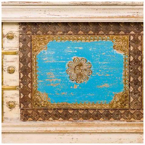 Baule Alto In Legno Multicolore 90x40x80 - Foto 8