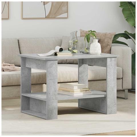 Tavolino da salotto Grigio cemento 72 x 50 x 50 cm - Foto 2