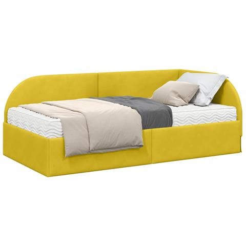 Struttura Letto Angolare con Materasso 2 pcs Giallo Velluto - Foto 1