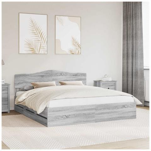 Struttura del letto con cassetto Grigio Sonoma 180 x 200 cm - Foto 2