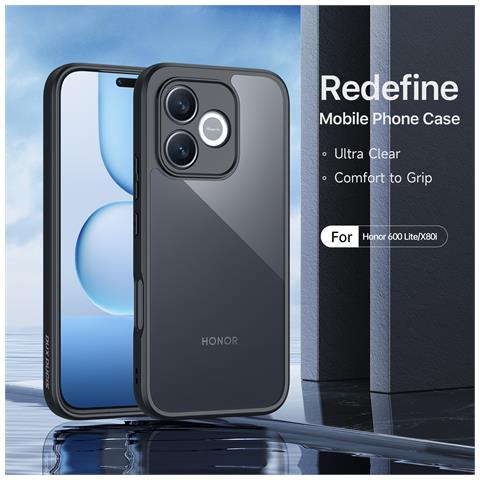 Cover per 600 Lite 5G - TPU+PC, Nero - Foto 4