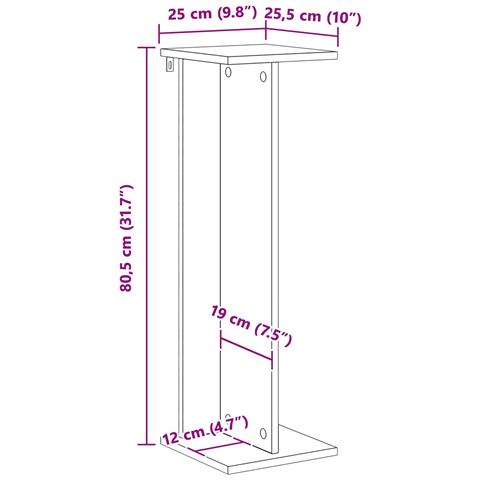 Supporto per piante Legno vecchio 25 x 25,5 x 80,5 cm - Foto 9