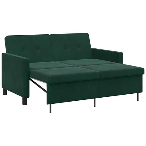 Divano letto Verde Scuro Tessuto - Foto 1