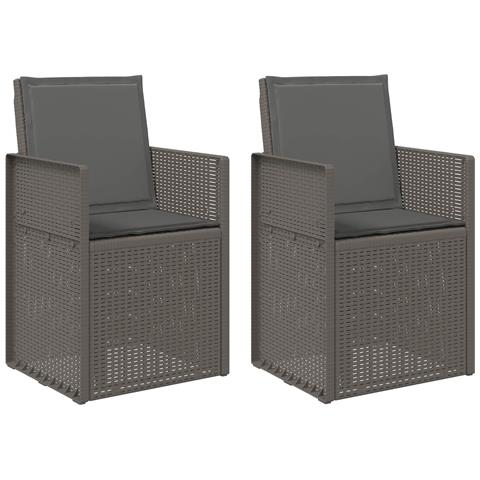 Sedie da pranzo da giardino 2 pcs Grigio chiaro e Antracite PP - Foto 1