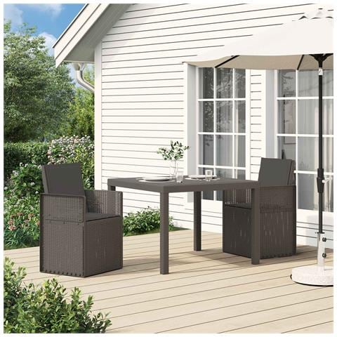 Sedie da pranzo da giardino 2 pcs Grigio chiaro e Antracite PP - Foto 2