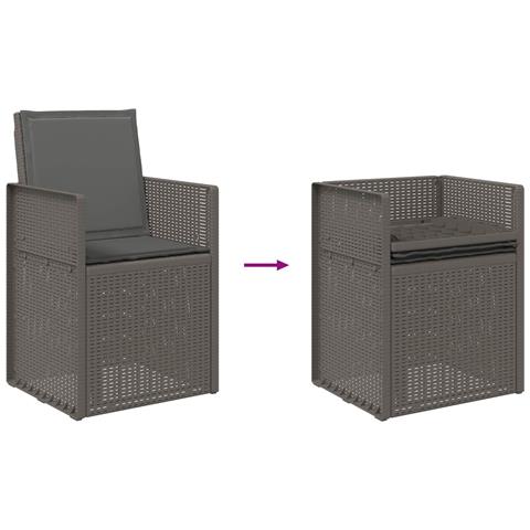 Sedie da pranzo da giardino 2 pcs Grigio chiaro e Antracite PP - Foto 9