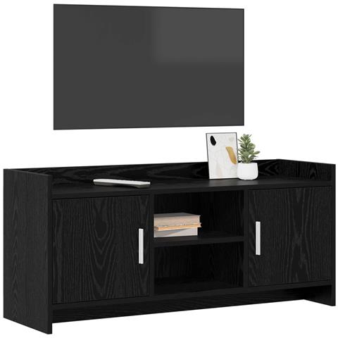 Mobile TV 102 x 33 x 47 cm Rovere Nero Legno ingegnerizzato - Foto 2
