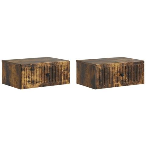 Armadio da Notte 2 pcs Rovere Fumo 49 x 34,5 x 20 cm - Foto 1