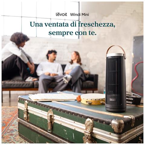 Windi Mini Ventilatore a torre, 7,0 m /s, 5 velocità, timer da 1 a 12 ore, oscillazione di 90°, portatile, ideale per l’uso sulla scrivania - Foto 8