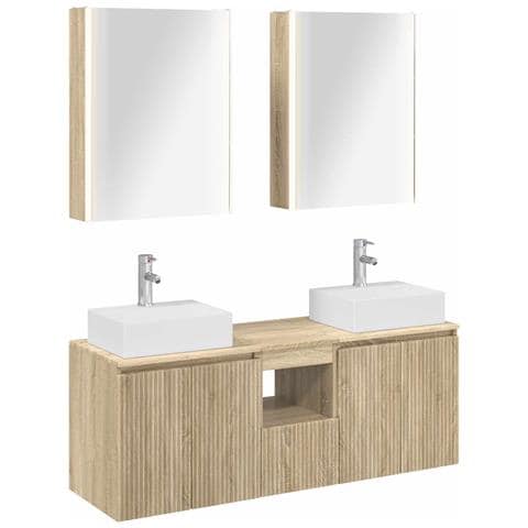 Set di Armadi da Bagno 5 pcs Rovere Sonoma Legno ingegnerizzato - Foto 1