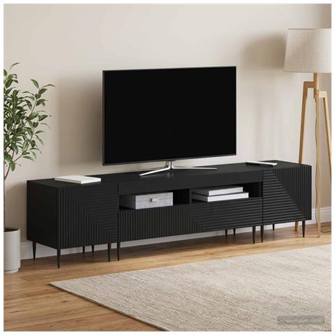 Mobile TV LED a 3 pezzi Nero Legno ingegnerizzato - Foto 2