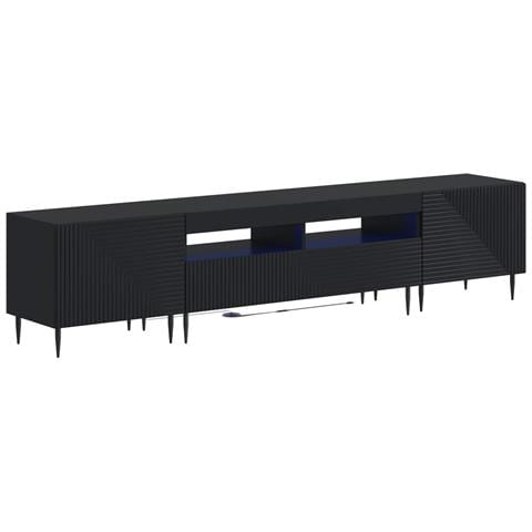 Mobile TV LED a 3 pezzi Nero Legno ingegnerizzato - Foto 1