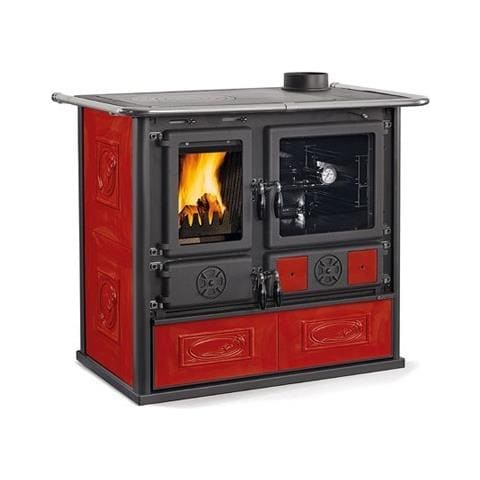 Cucina a Legna Rosa Liberty Potenza Termica Nominale 6,5 kW 185 m3 Riscaldabili Colore Bordeaux - Foto 6