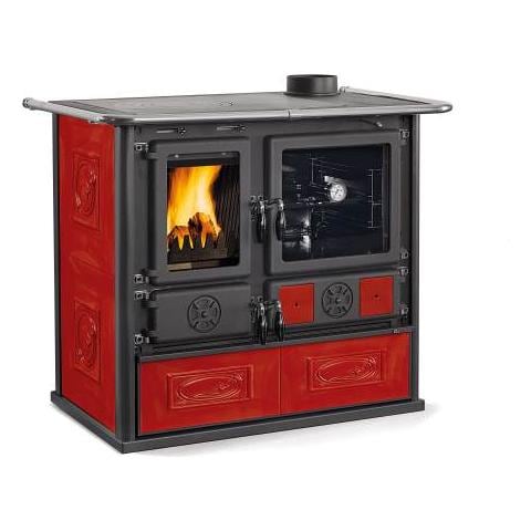 Cucina a Legna Rosa Liberty Potenza Termica Nominale 6,5 kW 185 m3 Riscaldabili Colore Bordeaux - Foto 2
