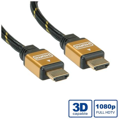 GOLD HDMI High Speed Cable + Ethernet, M / M 2 m cavo HDMI - Foto 3