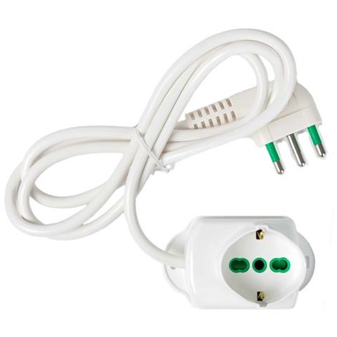 42107 prolunghe e multiple 3 m 2 presa (e) AC Verde, Bianco - Foto 2