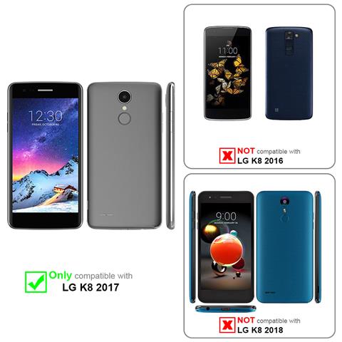 Custodia Compatibile Con Lg K8 2017 In Rosso Mela - Coperchio Protettivo In Design Flip Con Chiusura Magnetica - Foto 11