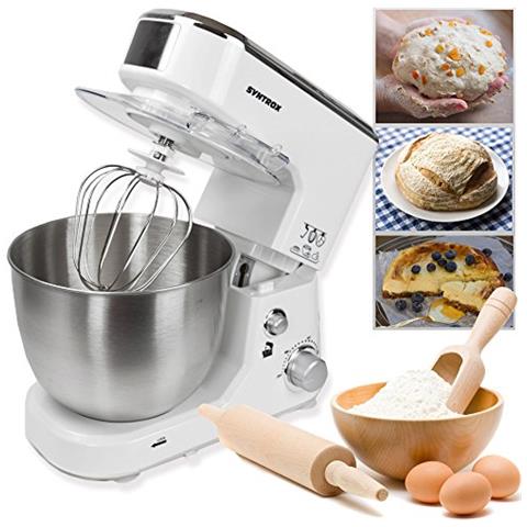 Km-1000w Robot Da Cucina Impastatrice Mixer, Contenitore In Acciaio Inox, 5 Litri, Crema - Foto 1