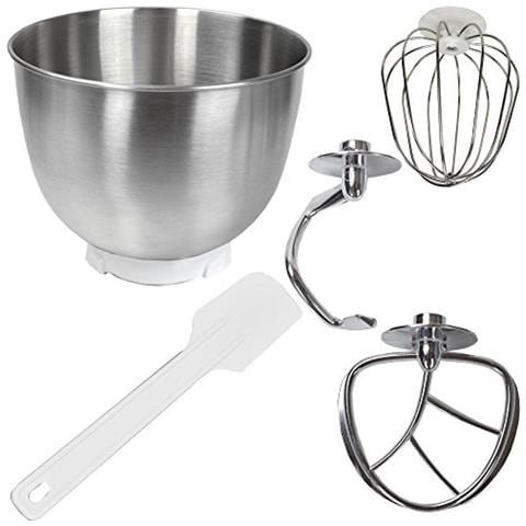 Km-1000w Robot Da Cucina Impastatrice Mixer, Contenitore In Acciaio Inox, 5 Litri, Crema - Foto 3