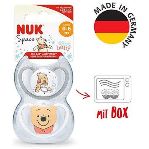 Spazio Bambino Dummy 0-6 Mesi Succhietti Con Ventilazione Supplementare Bpa-free Silicone Disney Winnie The Pooh 2 Conte - Foto 4