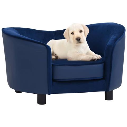 Divano per Cani Blu 69x49x40 cm in Peluche e Similpelle - Foto 8