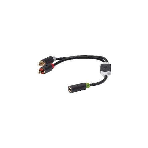 0.2 m, 3.5 mm female / 2 x RCA male, 3.5 mm, 2 x RCA, Maschio / femmina, Antracite, Oro, Rame, PVC - Foto 1