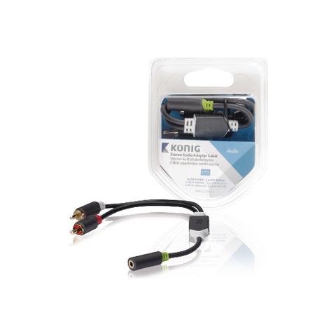 0.2 m, 3.5 mm female / 2 x RCA male, 3.5 mm, 2 x RCA, Maschio / femmina, Antracite, Oro, Rame, PVC - Foto 7