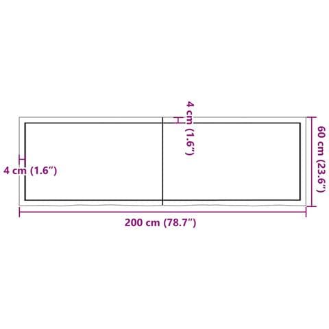 Piano Tavolo Marrone 200x60x (2-4) cm Rovere Massello Trattato - Foto 10