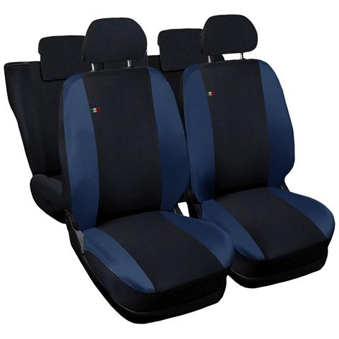 Coprisedili Auto Compatibili Per Kadjar, Made In Italy, Set Di Copri Sedili Anteriori E Posteriori Con Copri Poggiatesta Incluso, Tessuto Poliestere, Colore - Nero \grigio Chiaro - Foto 1