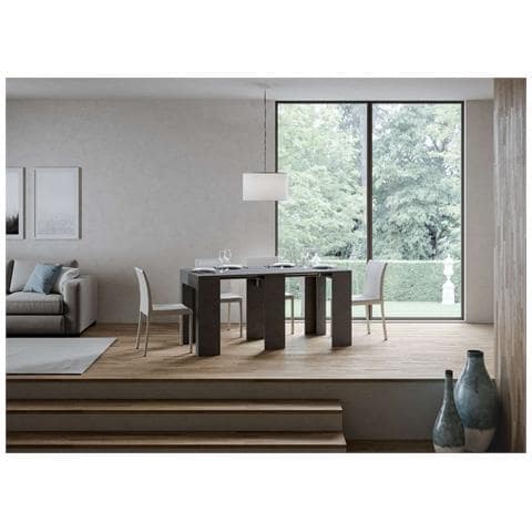 Consolle Allungabile 78x47/299 Cm Allin - Antracite Spatolato - Foto 2