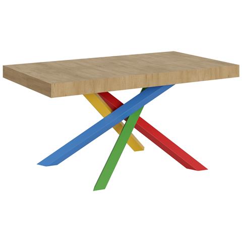 Tavolo Allungabile 90x160/264 Cm Volantis Telaio Gambe 4 Colori (b) - Quercia Natura - Foto 5
