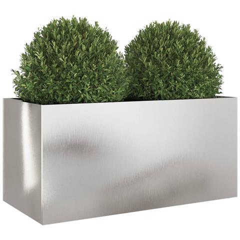 Fioriera Argento 62x30x29 cm in Acciaio Inox - Foto 2