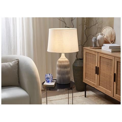 Lampada Da Tavolo Georgina Ceramica Grigio - Foto 1