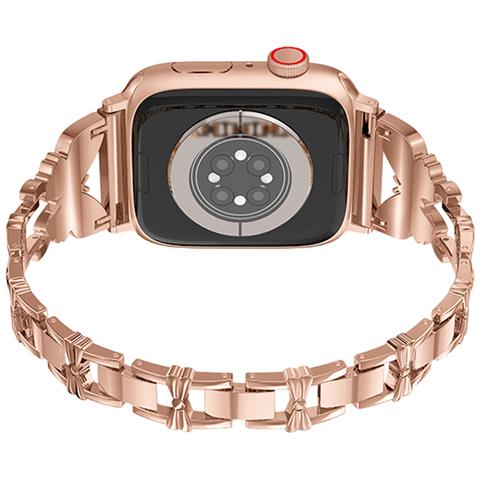 Cinturino Per Apple Watch 38/40/41mm In Acciaio Inossidabile Butterfly, Rosa - Foto 2