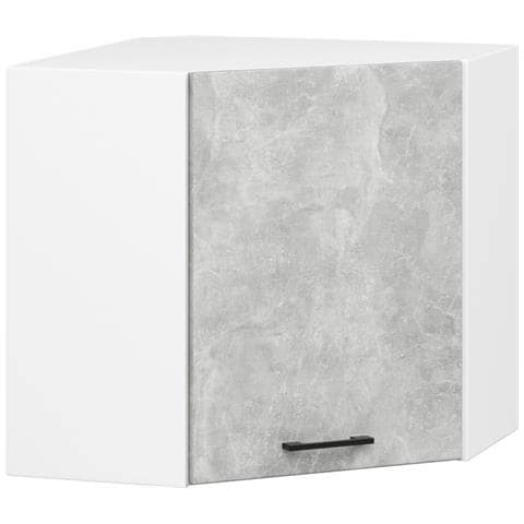 Mobile da cucina pensile ad angolo OLIWIA, 1 anta, 60x30x58 cm, Colore Bianco e Grigio Cemento - Foto 1