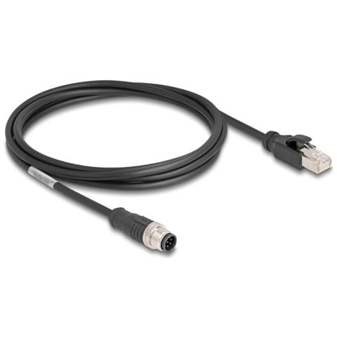 Cavo M12 codificato A a 8 pin maschio per RJ45 maschio PVC 2 m - Foto 1