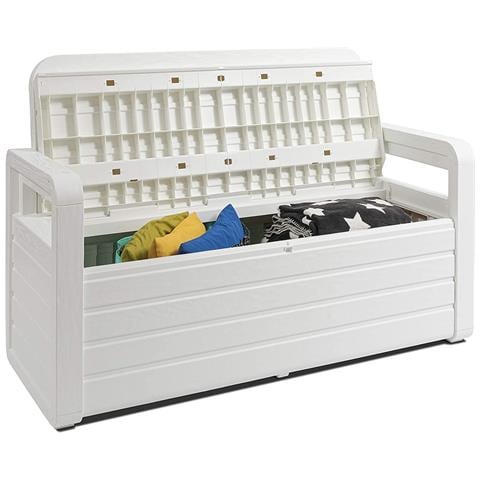 Panchina Multiuso Da Esterno Dotata Di Vano Portaoggetti Con Top Apribile - Foto 2