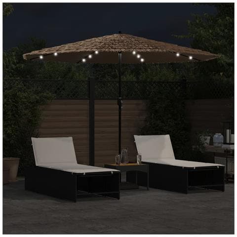 Ombrellone Giardino Led E Palo In Acciaio Marrone 324x324x247cm - Foto 3