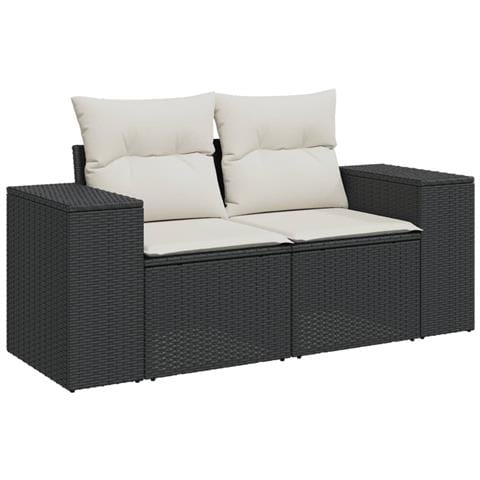 Set Divani Da Giardino Con Cuscini 7pz Nero Polyrattan - Foto 3