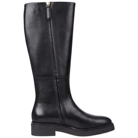 Crepe Look Longboot Stivaletti Pelle Scarpe Donna Nero Eu 39, Fw0fw07492 Bds - Foto 3