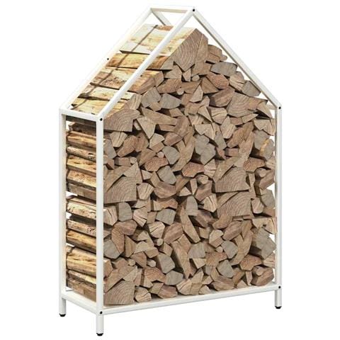 Rastrelliera per Legna da Ardere Bianca 60x25x90 cm - Foto 10