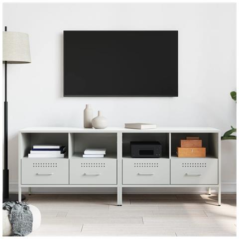 Mobili Tv 2pz Bianchi 68x39x50,5 Cm In Acciaio - Foto 3