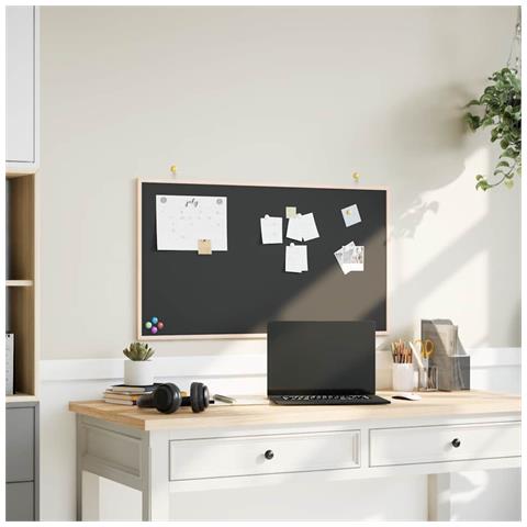 Lavagna Con Cornice In Legno Massello Di Pino Nero 100x55 Cm - Foto 1