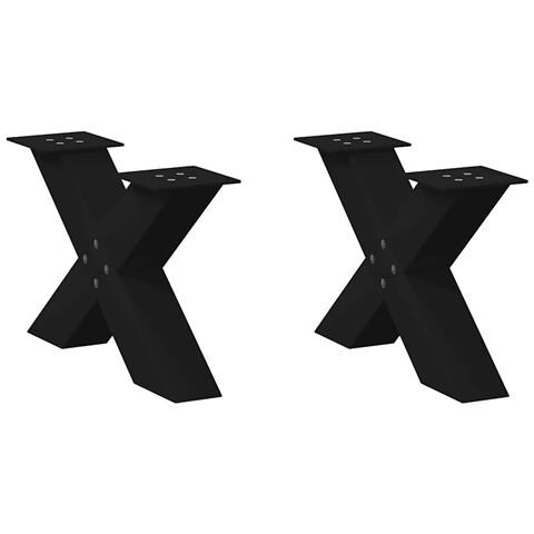 Gambe Tavolino Da Caffè A X 2 Pz Nero 50x(30-31) Cm In Acciaio - Foto 1