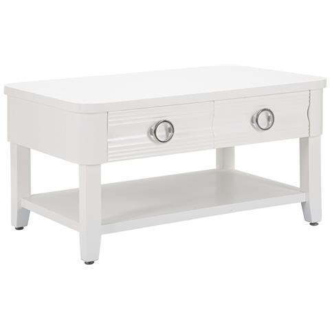 Tavolino Mf516 - Bianco - Legno - 90x60x47 Cm - Foto 1