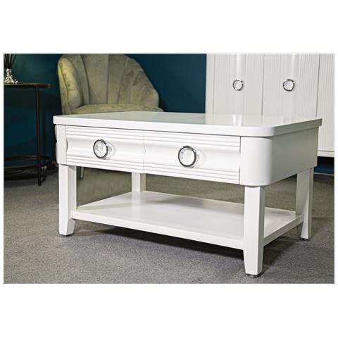 Tavolino Mf516 - Bianco - Legno - 90x60x47 Cm - Foto 8